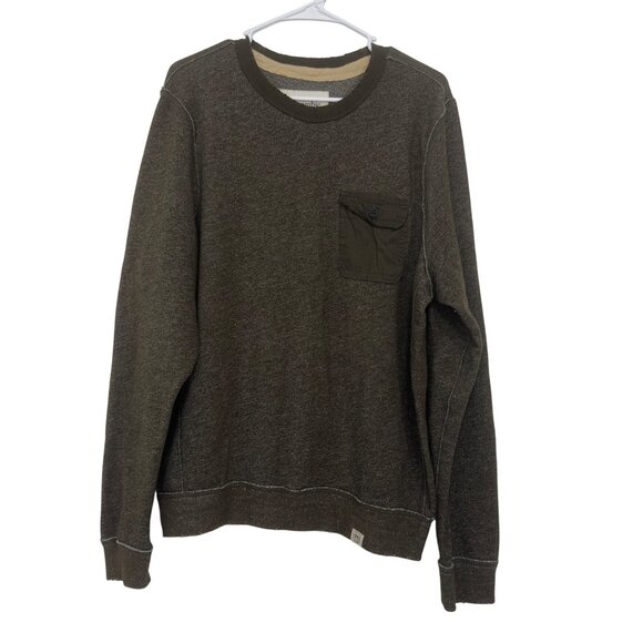 Abercrombie & Fitch Mens Olive Crewneck Sweater SZ XL Patched Elbown - Picture 1 of 12